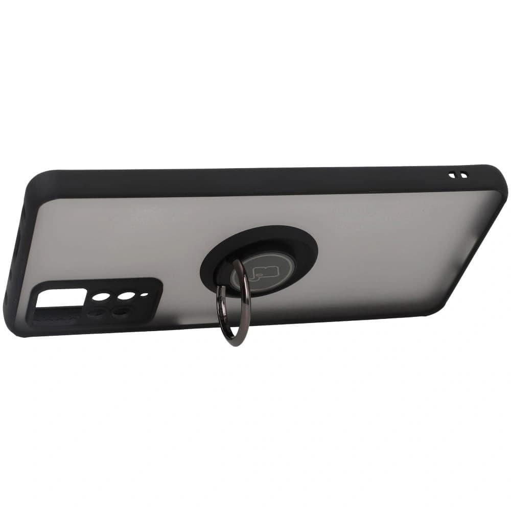 Bizon Case Hybrid Ring Xiaomi Redmi Note 11 Pro / Pro 5G smoky with a black frame - 5