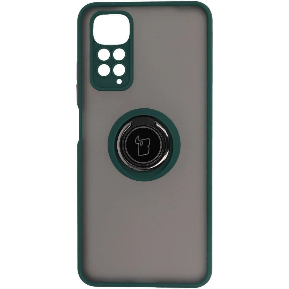 Bizon Case Hybrid Ring Xiaomi Redmi Note 11 / 11S 4G smoky with a dark green frame - 2
