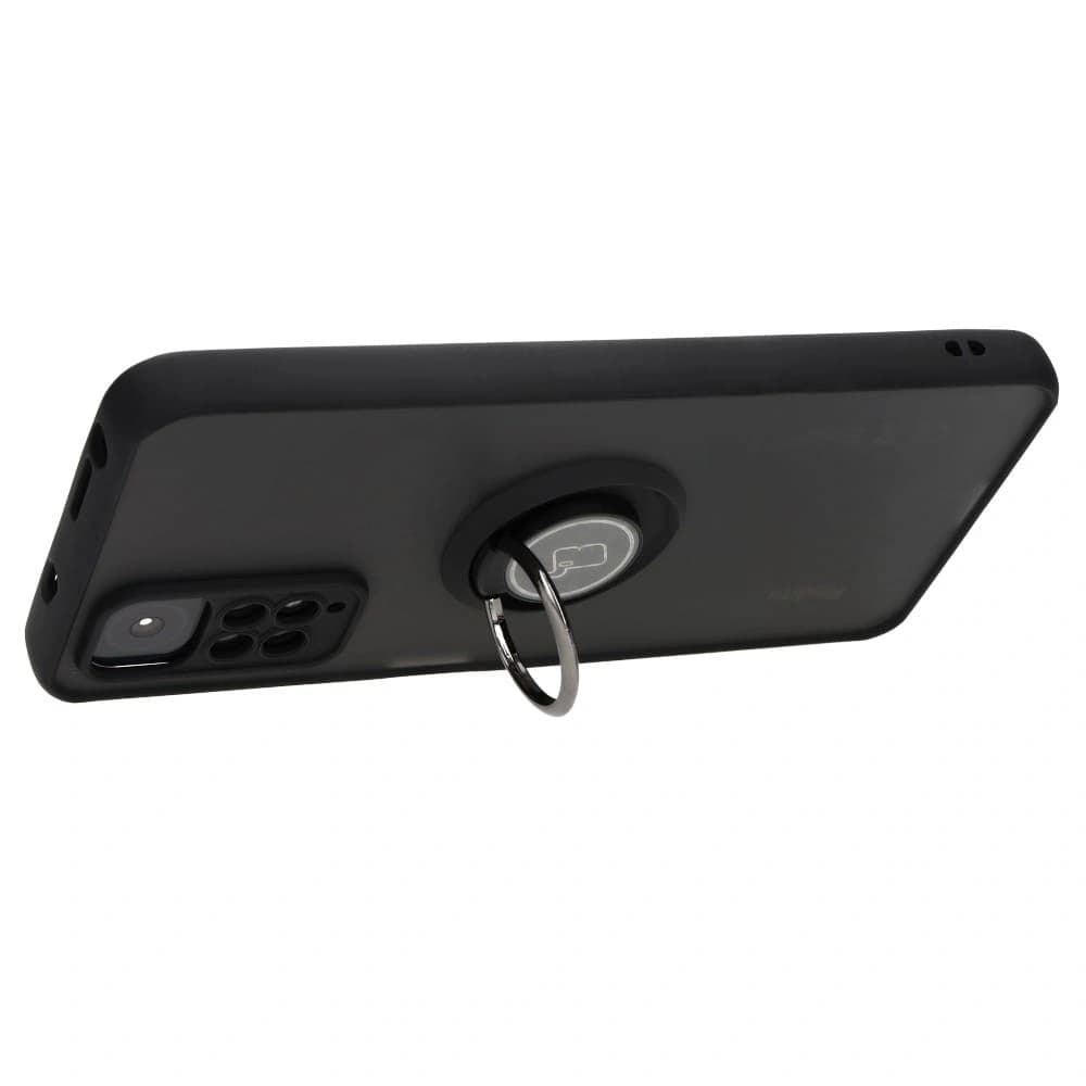 Bizon Case Hybrid Ring Xiaomi Redmi Note 11 / 11S 4G rauchig mit einem schwarzen Rahmen - 5
