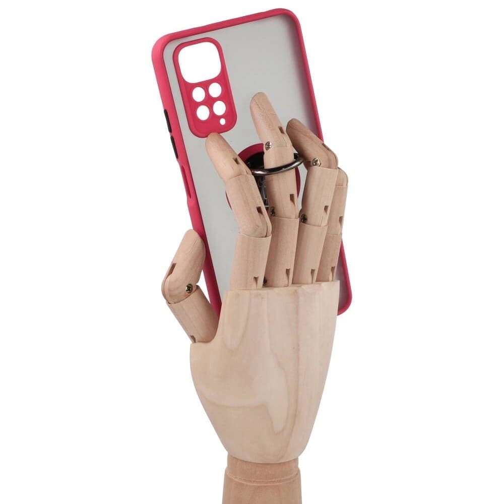 Bizon Case Hybrid Ring Xiaomi Redmi Note 11 / 11S 4G rauchig mit rotem Rahmen - 8