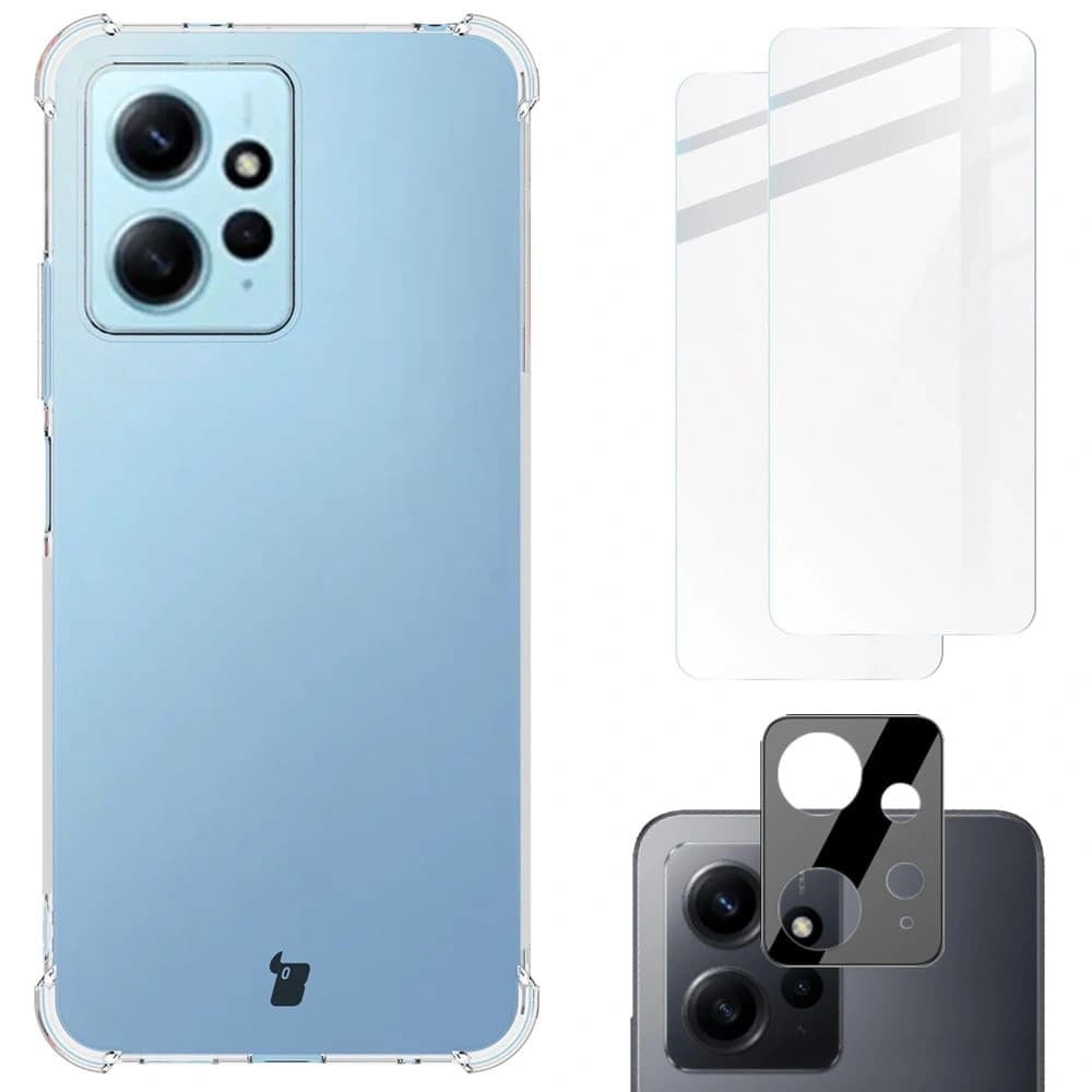 Bizon Case Clear Pack Hülle + 2x Bildschirmglas + Linsenglas Xiaomi Redmi Note 12 4G klar - 1