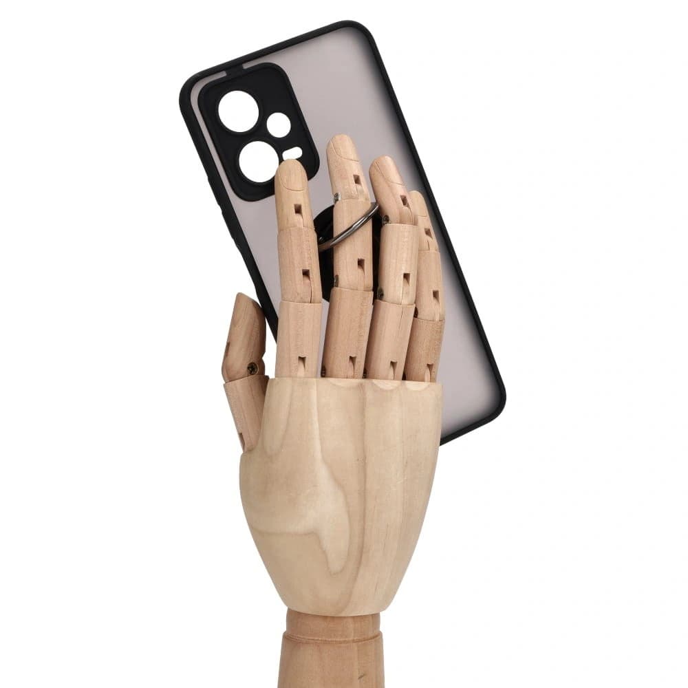Bizon Case Hybrid Ring Xiaomi Poco X5 / Redmi Note 12 5G rauchig mit einem schwarzen Rahmen - 8