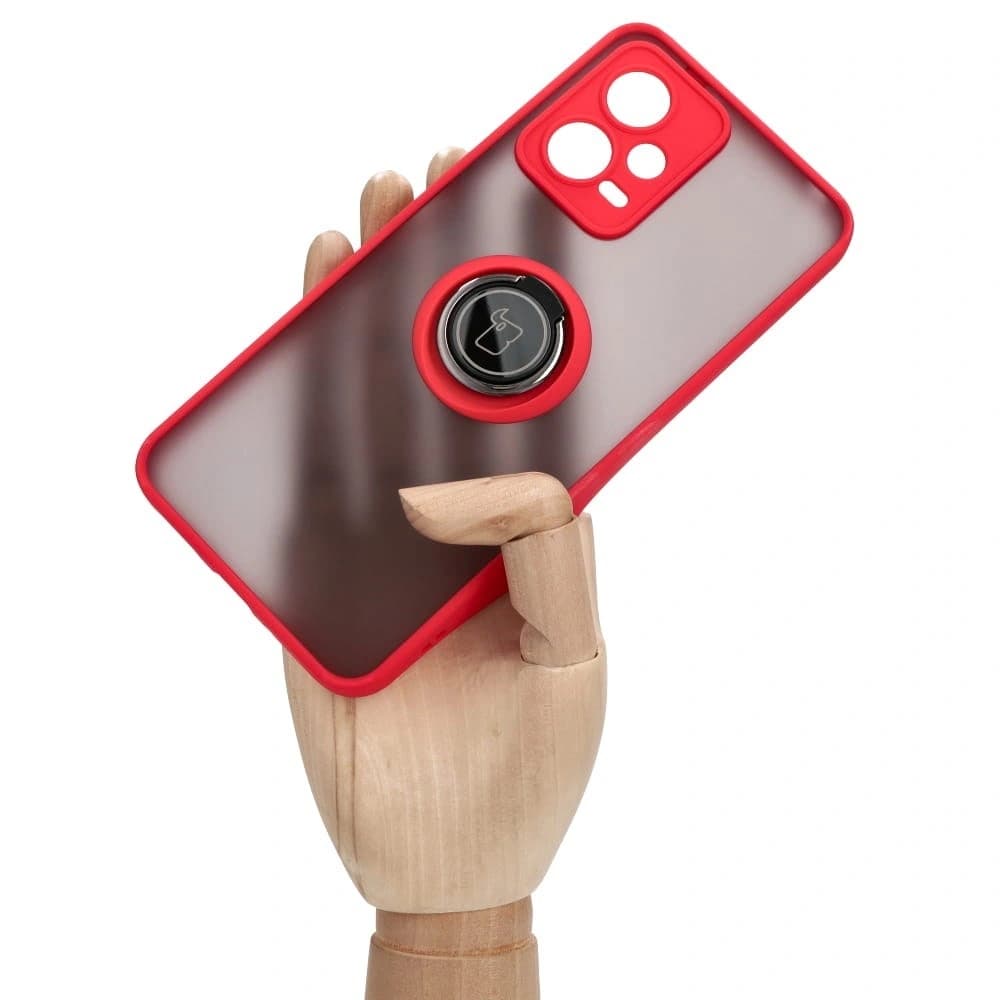 Bizon Case Hybrid Ring Xiaomi Poco X5 / Redmi Note 12 5G smoky with a red frame - 6