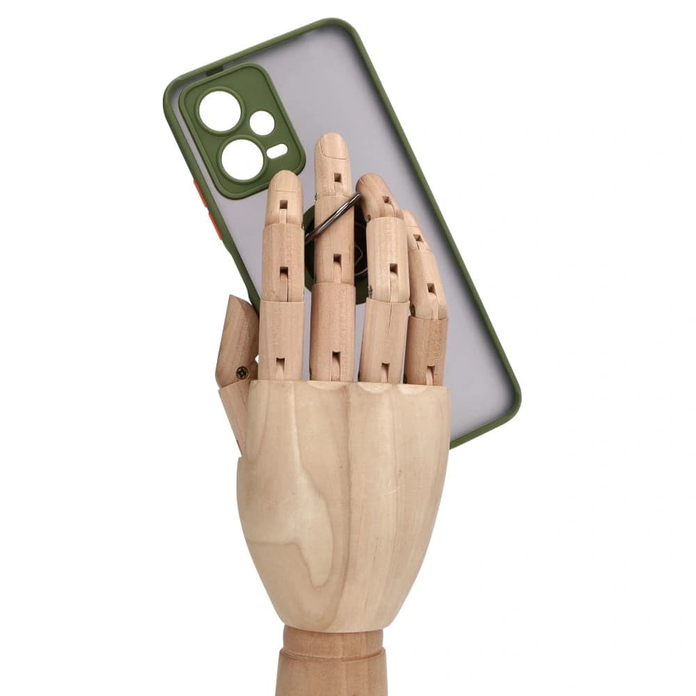 Bizon Case Hybrid Ring Xiaomi Poco X5 / Redmi Note 12 5G rauchig mit einem grünen Rahmen - 8