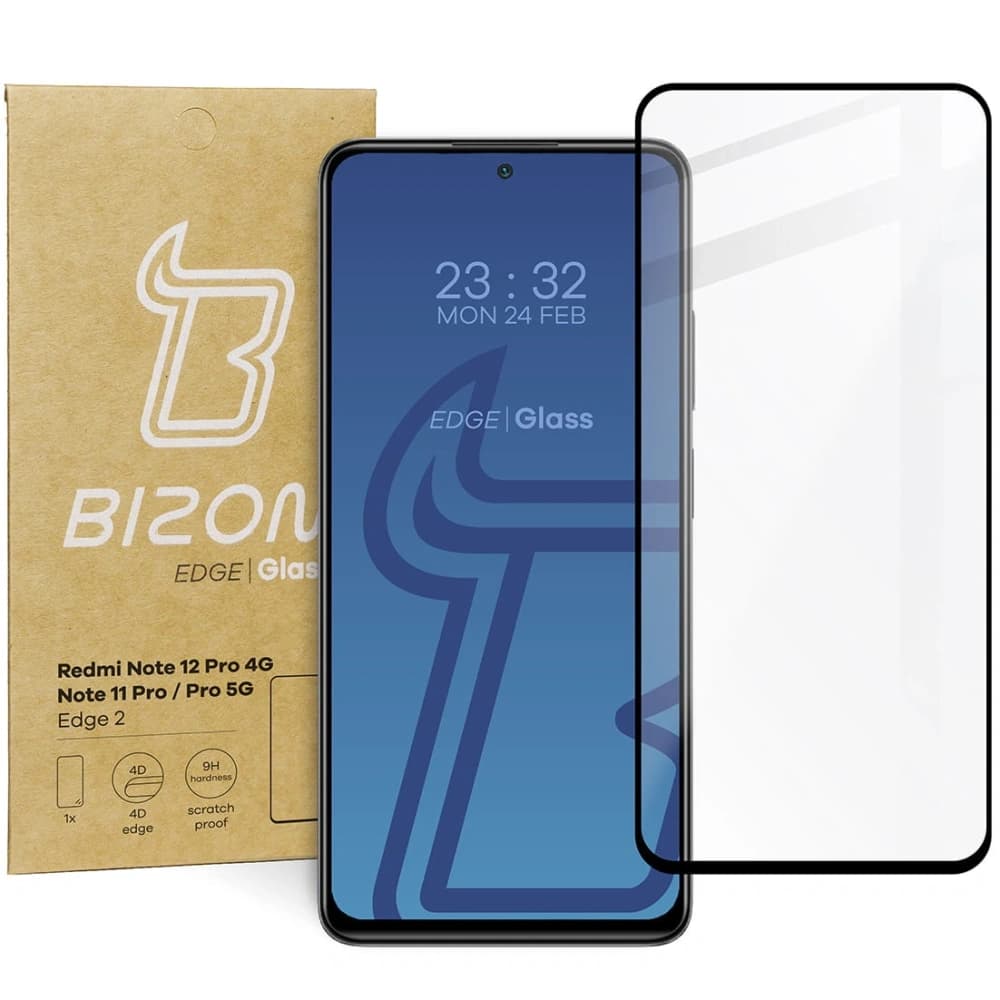 Bizon Glass Edge 2 Xiaomi Redmi Note 12 Pro 4G/11 Pro 4G/5G schwarz - 1
