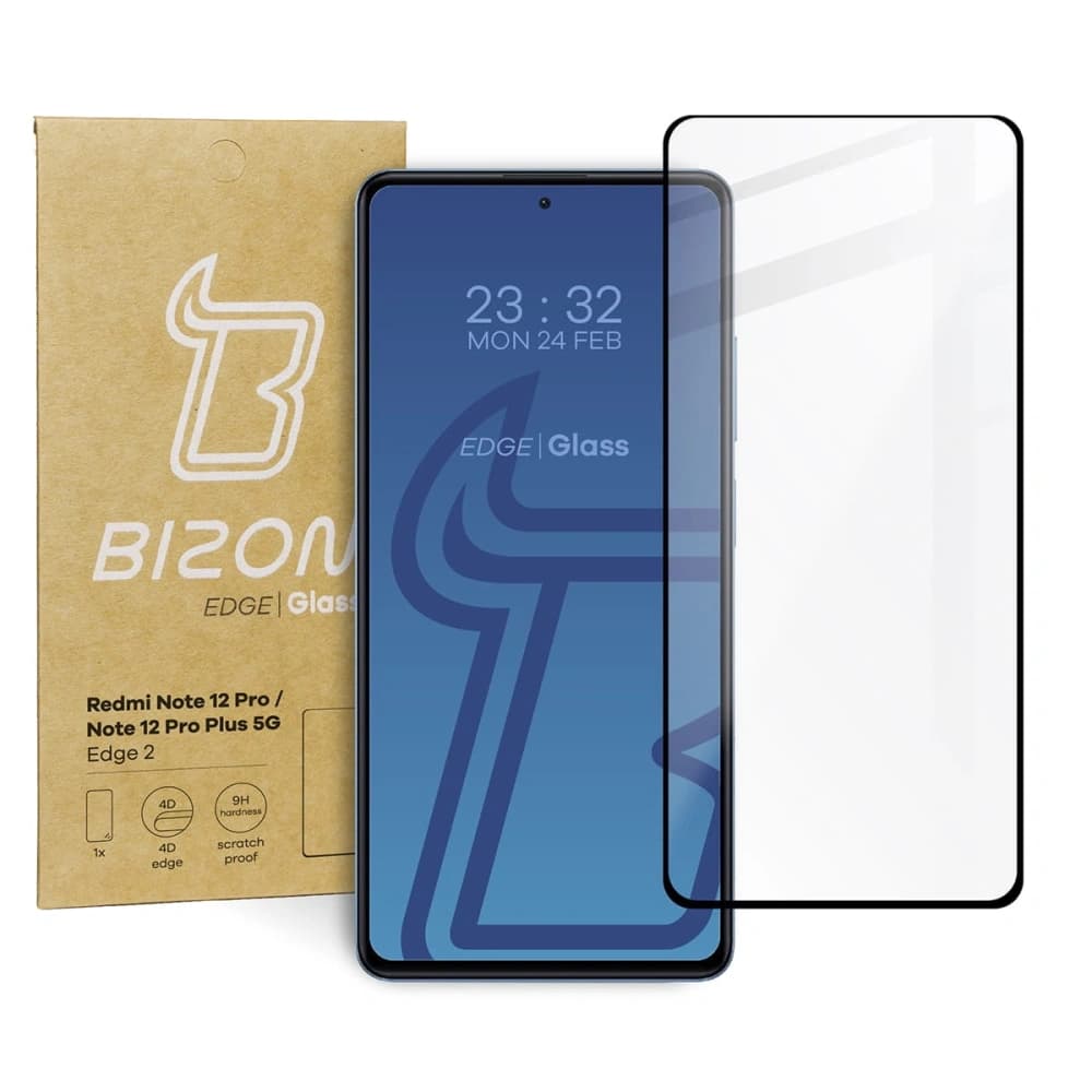 Bizon Glass Edge 2 Redmi Note 12 Pro / 12 Pro+ 5G black - 1
