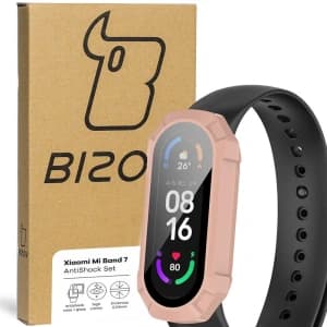 Bizon Case AntiShock Set Xiaomi Mi Band 7 hellrosa