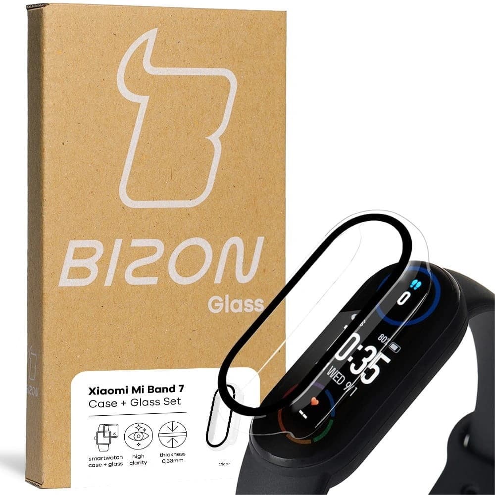 Bizon Case Case + Glass Set Xiaomi Mi Band 7 klar - 1