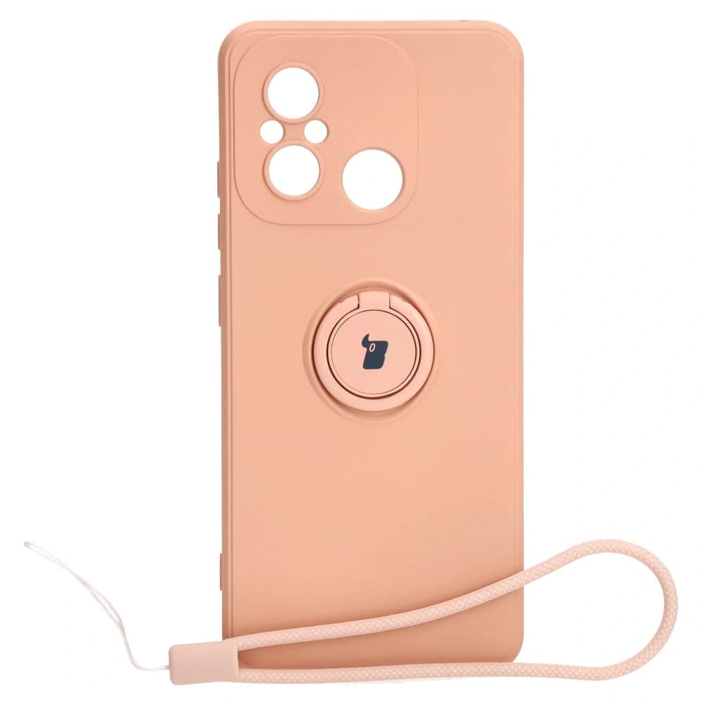 Bizon Case Silicone Ring Sq Xiaomi Redmi 12C light pink - 1