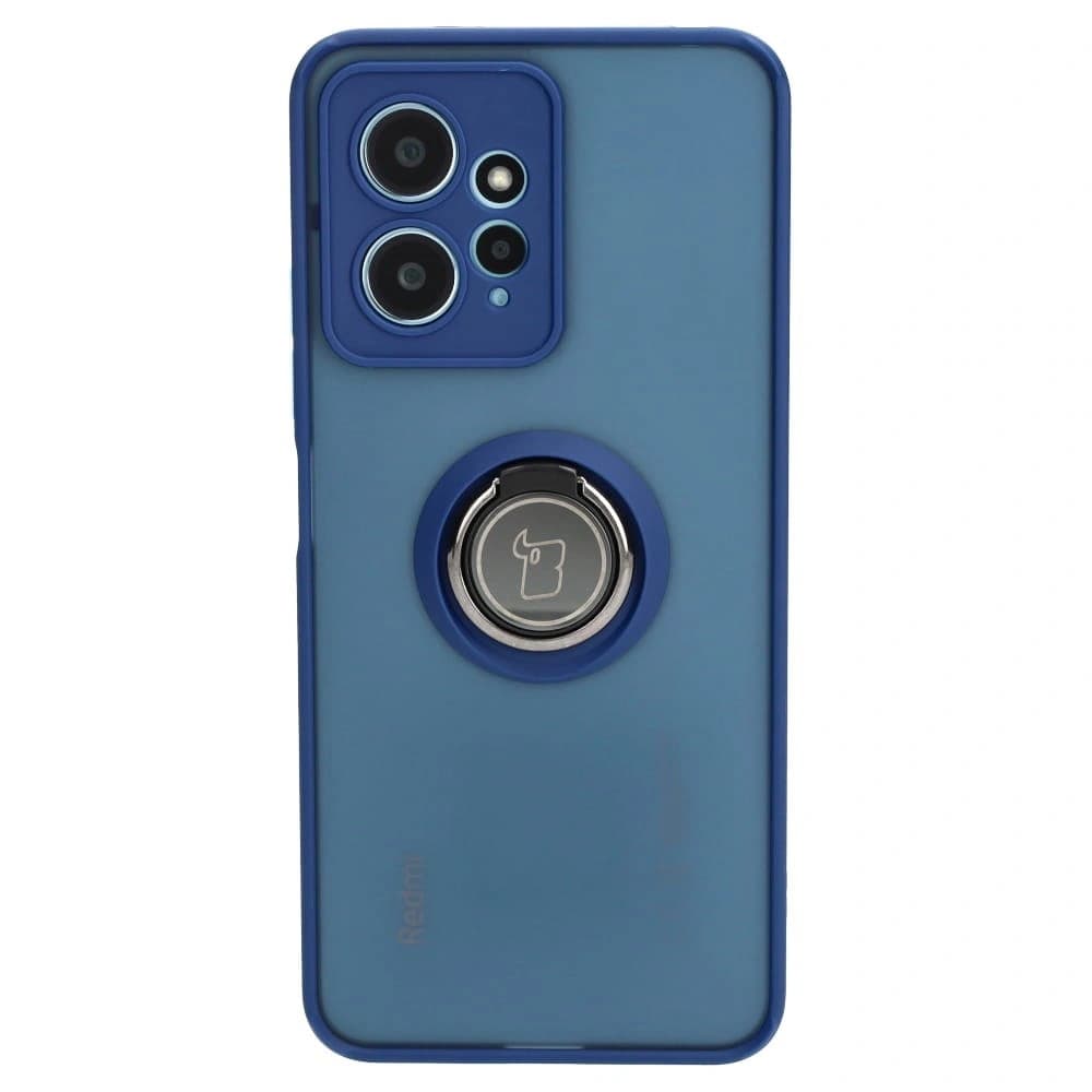 Bizon Case Hybrid Ring Xiaomi Redmi Note 12 4G smoky with a navy blue frame - 2