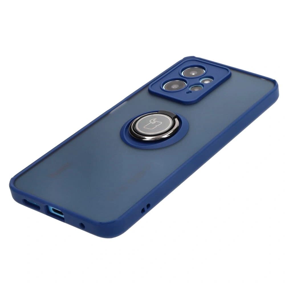 Bizon Case Hybrid Ring Xiaomi Redmi Note 12 4G smoky with a navy blue frame - 3