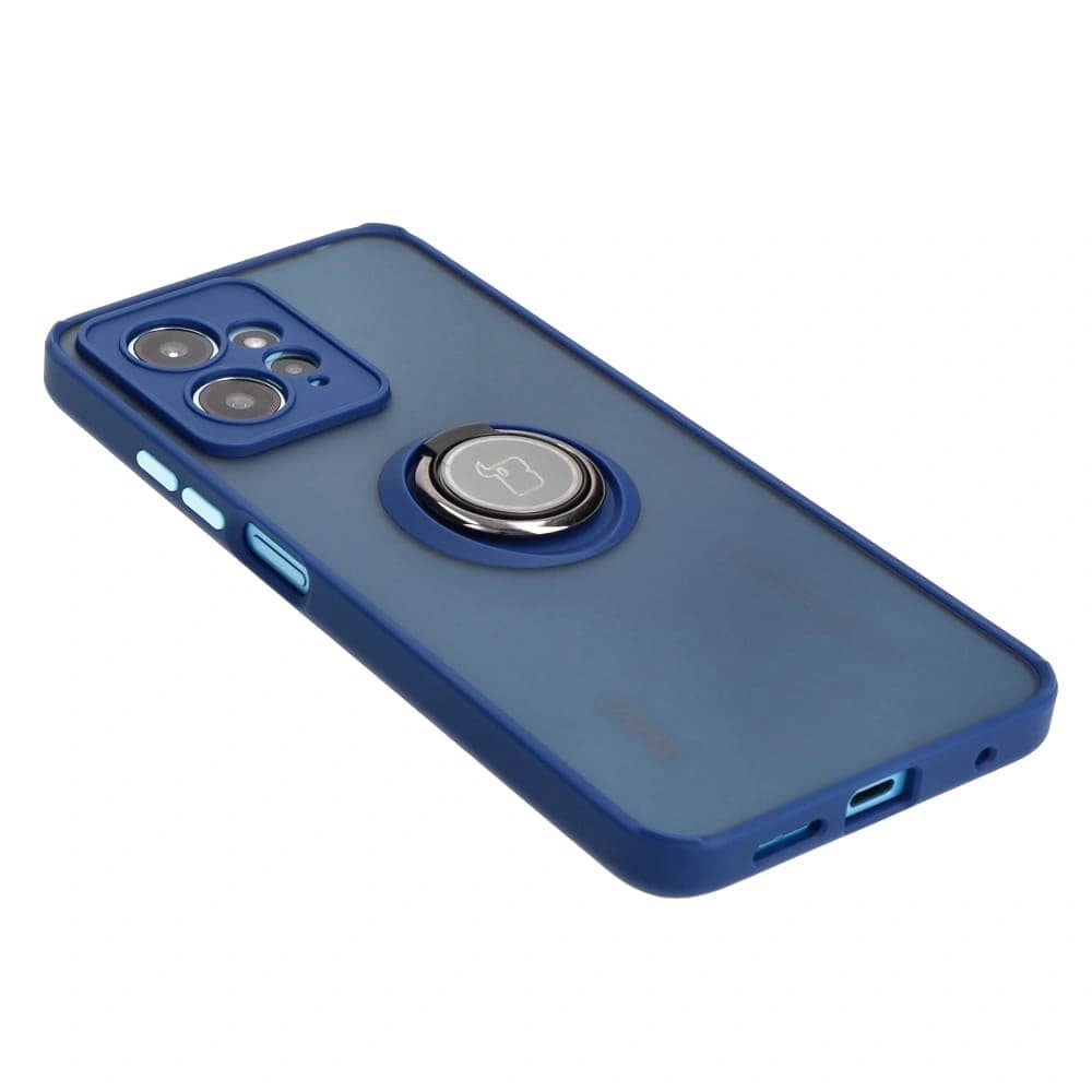 Bizon Case Hybrid Ring Xiaomi Redmi Note 12 4G smoky with a navy blue frame - 4