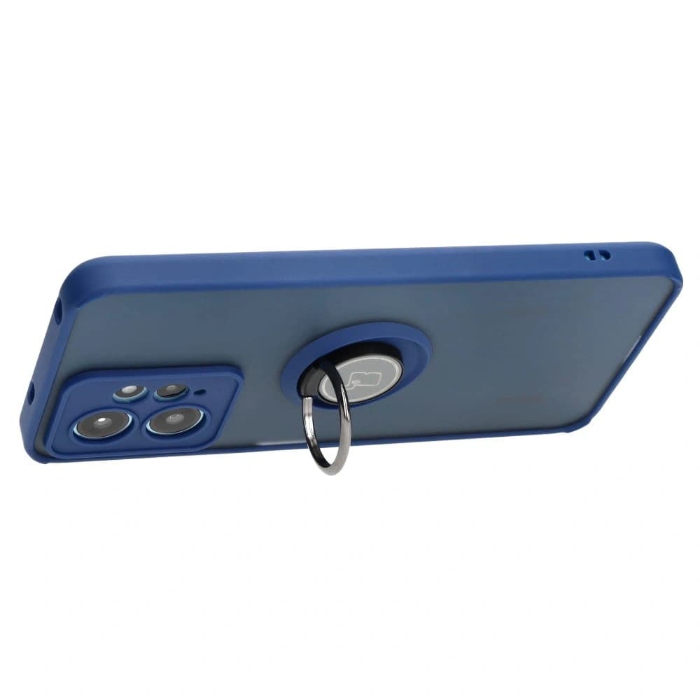 Bizon Case Hybrid Ring Xiaomi Redmi Note 12 4G smoky with a navy blue frame - 5