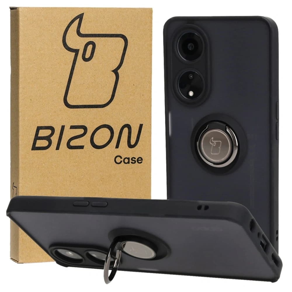 Bizon Case Hybrid Ring Oppo A98 5G rauchig mit einem schwarzen Rahmen - 1