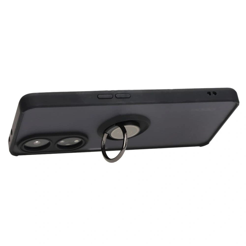 Bizon Case Hybrid Ring Oppo A98 5G rauchig mit einem schwarzen Rahmen - 5