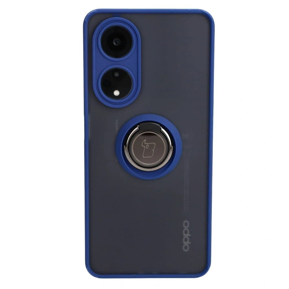 Bizon Case Hybrid Ring Oppo A98 5G smoky with a navy blue frame - 2
