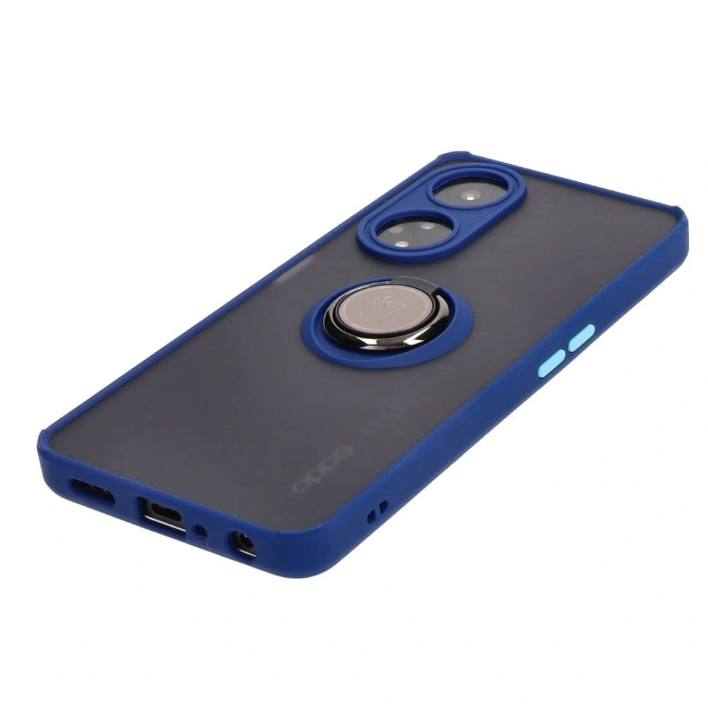 Bizon Case Hybrid Ring Oppo A98 5G smoky with a navy blue frame - 3