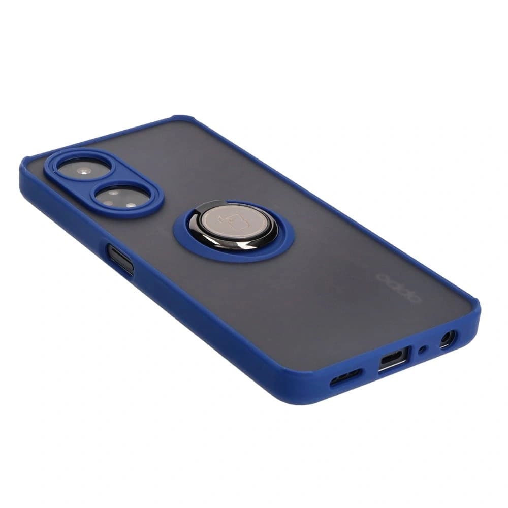 Bizon Case Hybrid Ring Oppo A98 5G smoky with a navy blue frame - 4