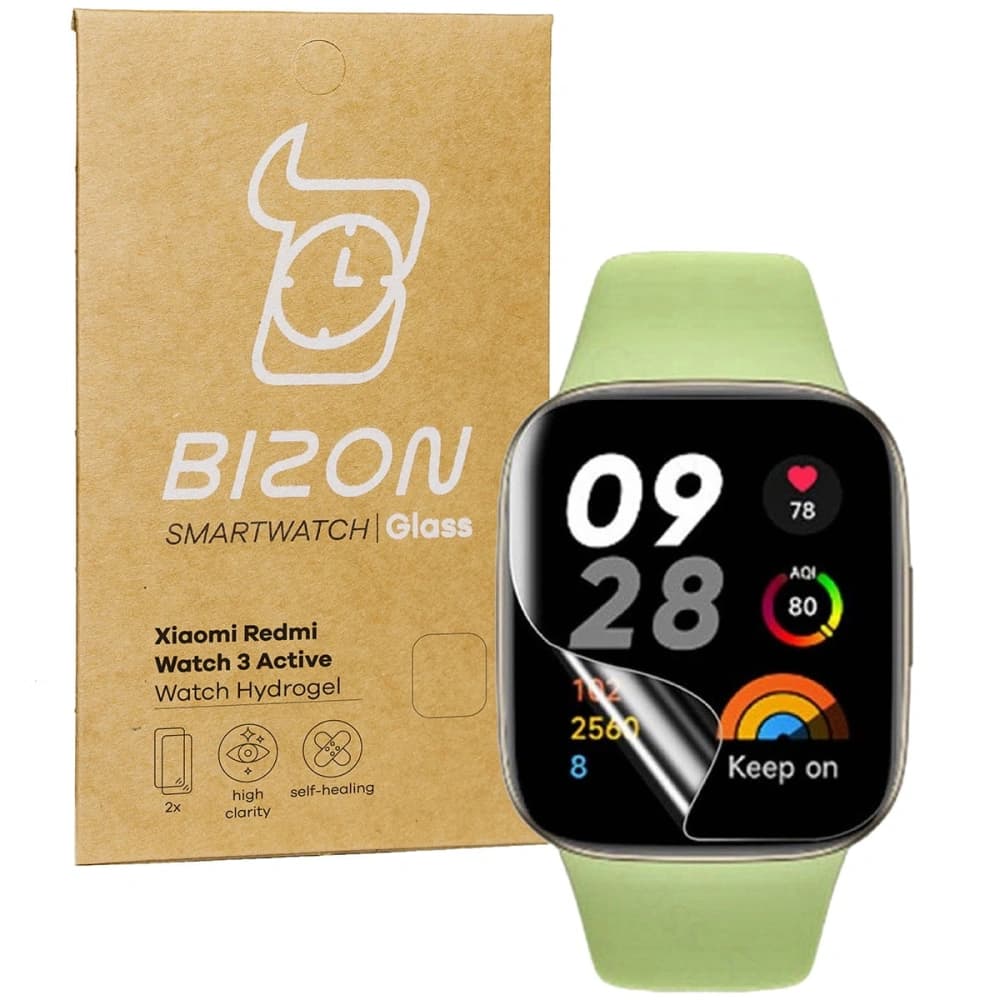 Bizon Glas Uhr Hydrogel Redmi Uhr 3 Aktiv [2 PACK] (Uhr) - 1