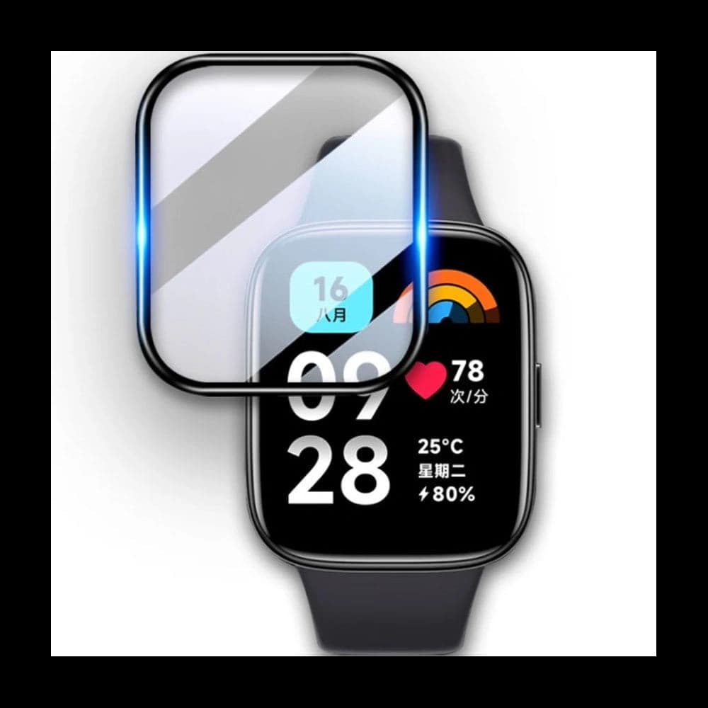 Bizon Glas Uhr Edge Hybrid Redmi Uhr 3 Aktiv schwarz - 3