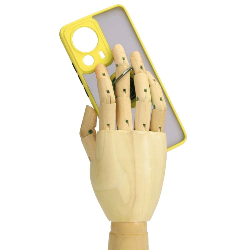 Bizon Case Hybrid Ring Xiaomi 13 Lite smoky with a yellow frame - 8