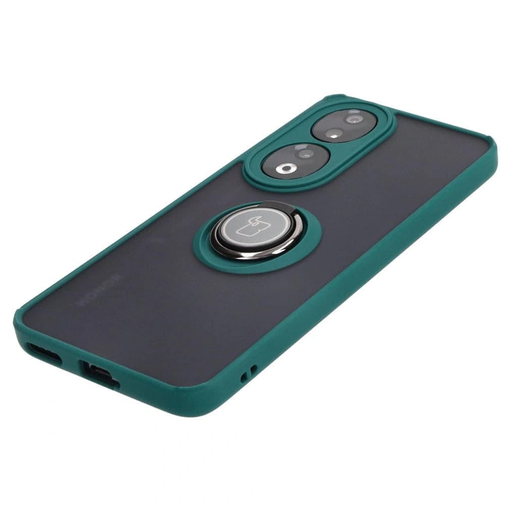 Bizon Case Hybrid Ring Honor 90 smoky with a dark green frame - 3