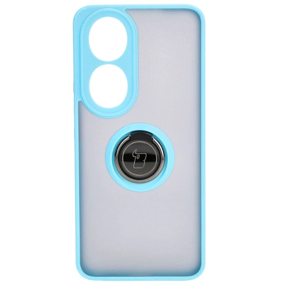 Bizon Case Hybrid Ring Honor 90 smoky with a light blue frame - 2
