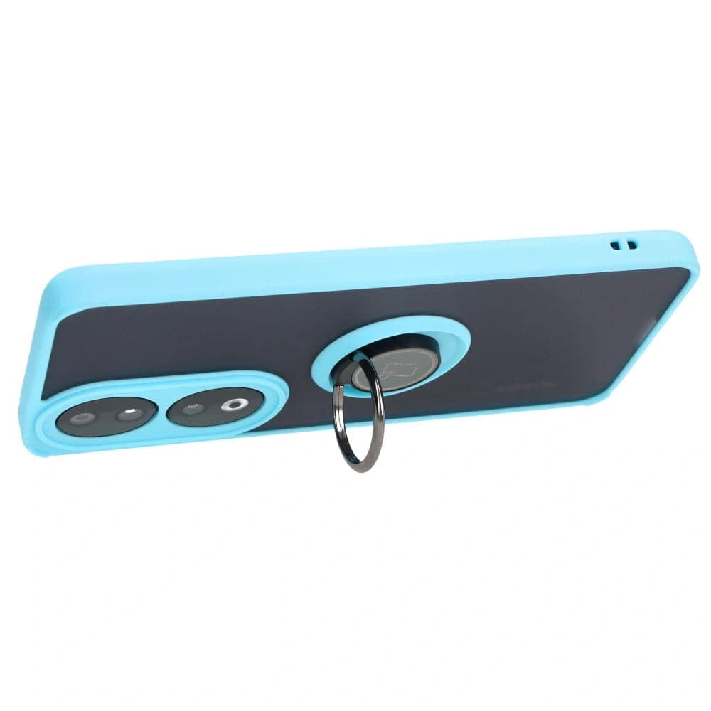 Bizon Case Hybrid Ring Honor 90 smoky with a light blue frame - 5