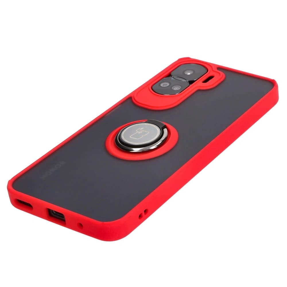 Bizon Case Hybrid Ring Honor 90 Lite smoky with a red frame - 3