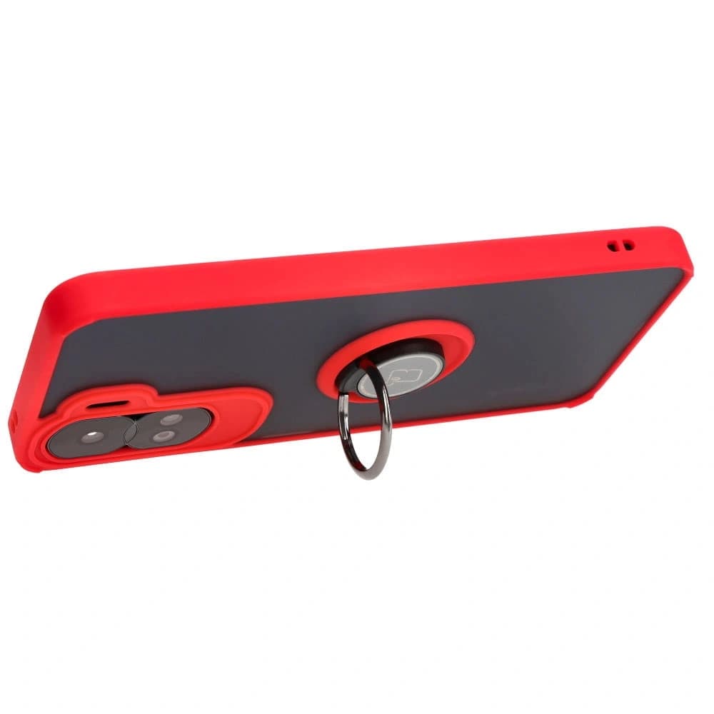 Bizon Case Hybrid Ring Honor 90 Lite smoky with a red frame - 5