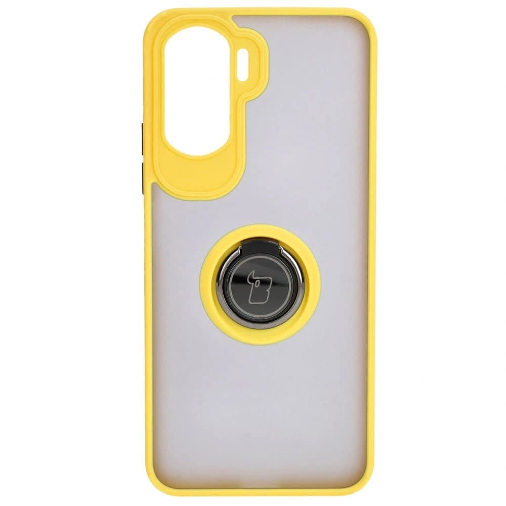Bizon Case Hybrid Ring Honor 90 Lite rauchig mit einem gelben Rahmen - 2