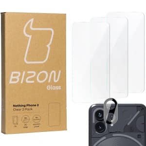 BIZON Klar 3x Bildschirmglas + Kameraglas für Nothing Phone 2