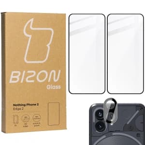 BIZON Edge 2x Bildschirmglas + Kameraglas für Nothing Phone 2