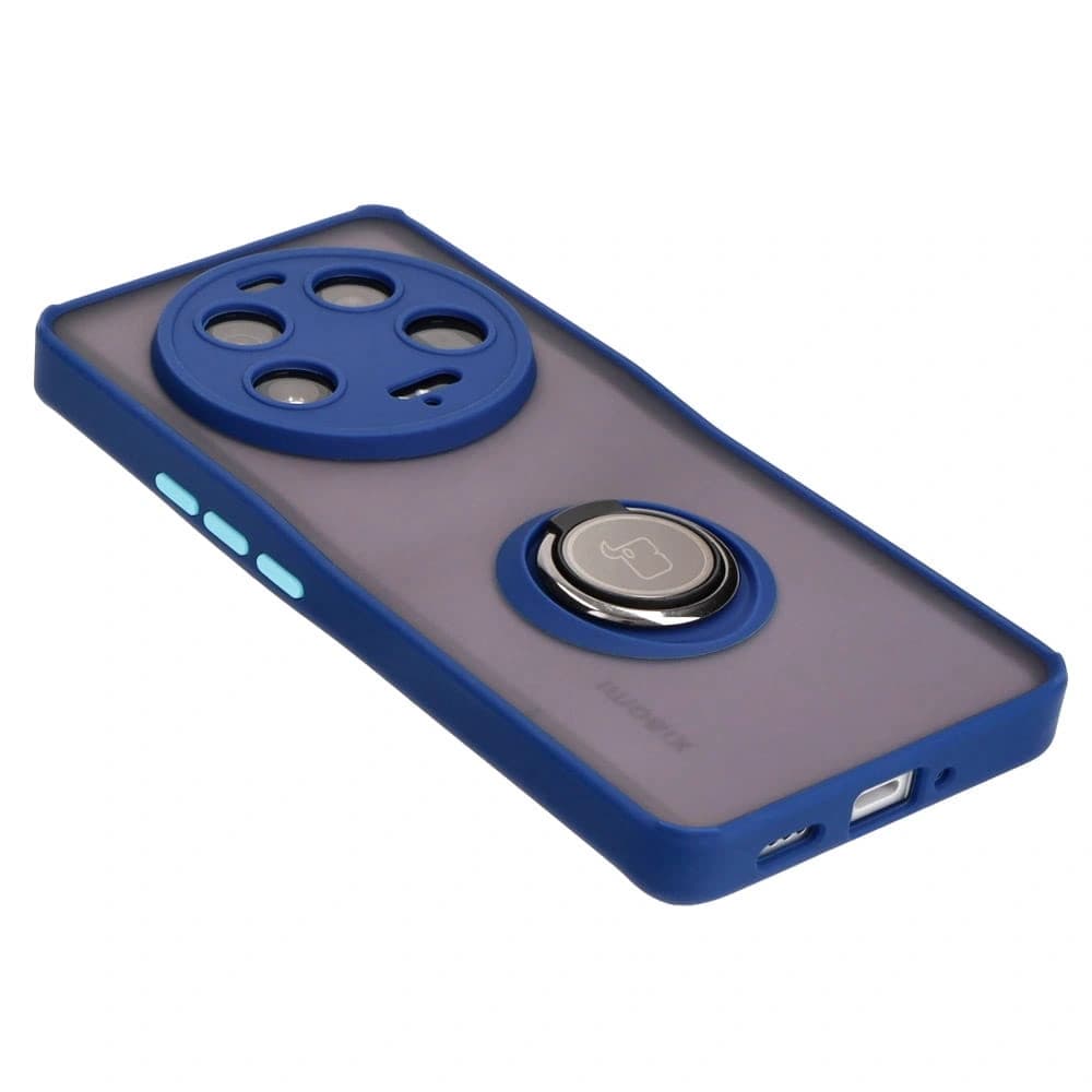 Bizon Case Hybrid Ring Xiaomi 13 Ultra smoky with a navy blue frame - 4