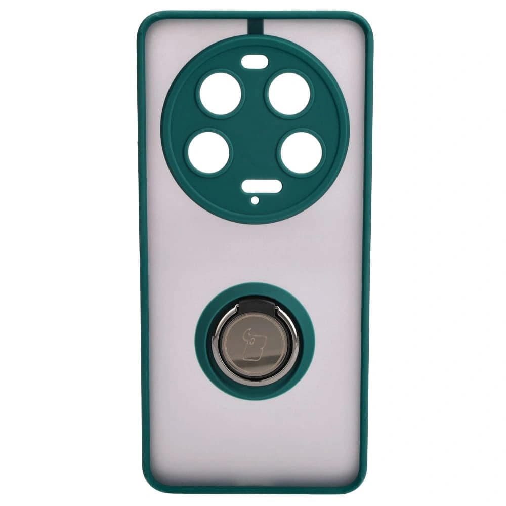 Bizon Case Hybrid Ring Xiaomi 13 Ultra rauchig mit einem dunklen grünen Rahmen - 2