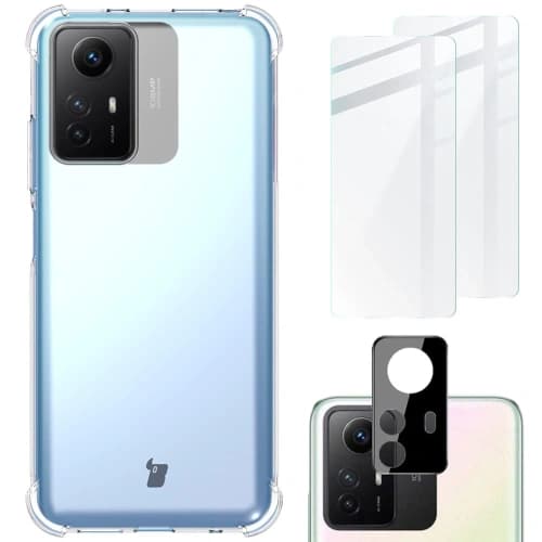 Bizon Case Clear Pack case + 2x screen glass + lens glass Xiaomi Redmi Note 12S clear