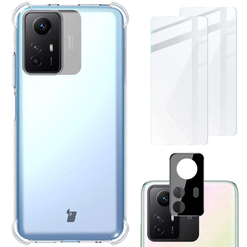 Bizon Case Clear Pack case + 2x screen glass + lens glass Xiaomi Redmi Note 12S clear - 1