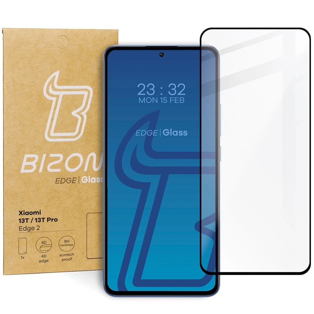 Bizon Glass Edge 2 Xiaomi 13T / 13T Pro black - 1