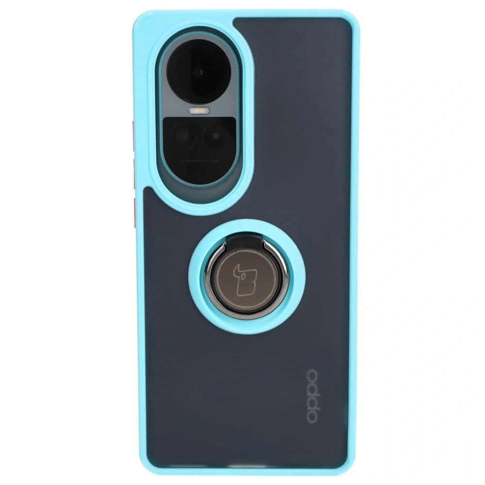 Bizon Case Hybrid Ring Oppo Reno10 / 10 Pro rauchig mit einem hellblauen Rahmen - 2