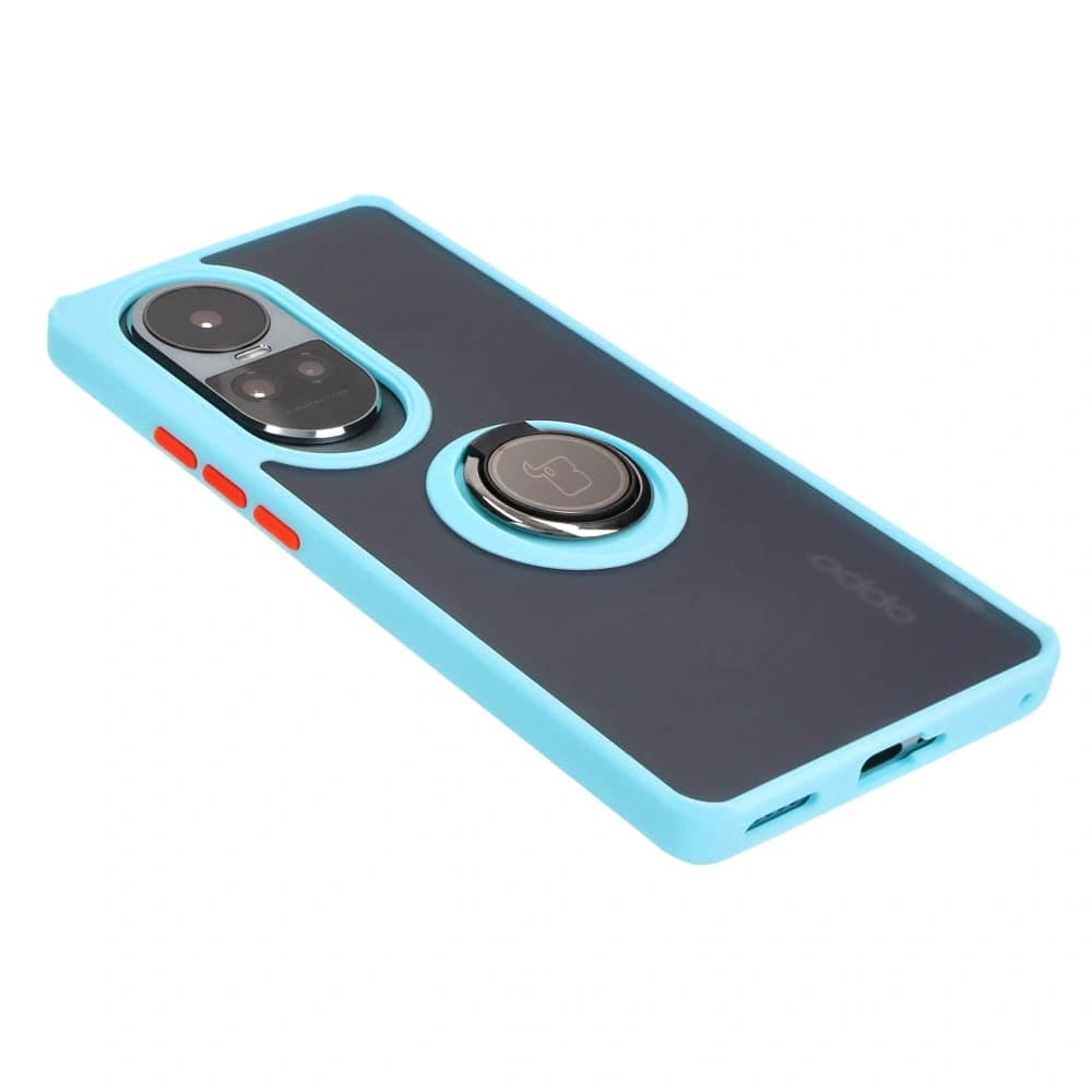 Bizon Case Hybrid Ring Oppo Reno10 / 10 Pro rauchig mit einem hellblauen Rahmen - 4