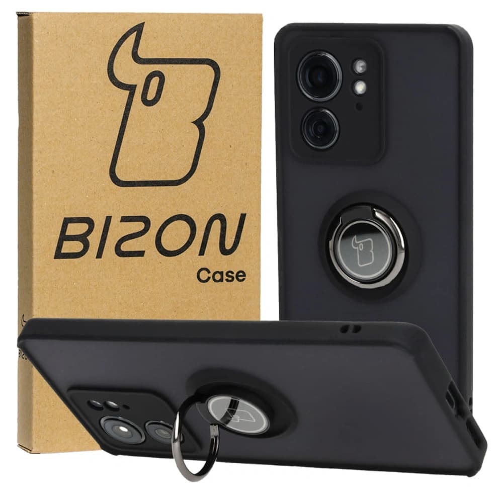 Bizon Case Hybrid Ring Motorola Edge 40 rauchig mit einem schwarzen Rahmen - 1