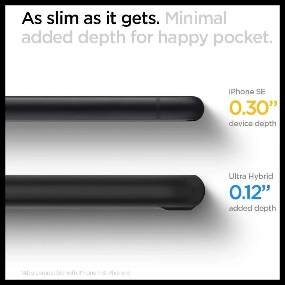 Spigen Apple Tasche Ultra Hybrid iPhone SE 2022/SE 2020/8/7 Schwarz - 3