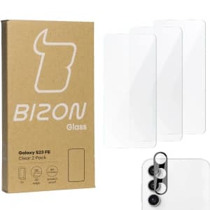 BIZON Clear 3x screen glass + camera glass Samsung Galaxy S23 FE