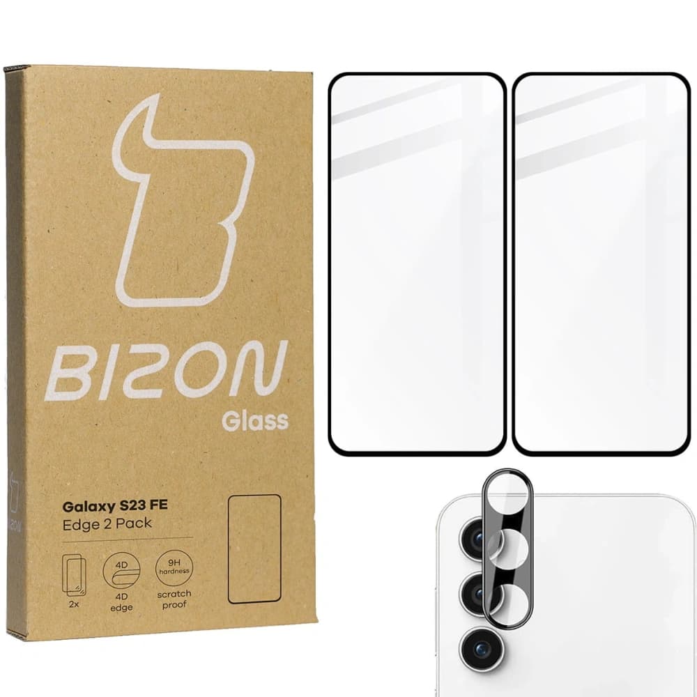 BIZON Edge 2x screen glass + camera glass Samsung Galaxy S23 FE - 1
