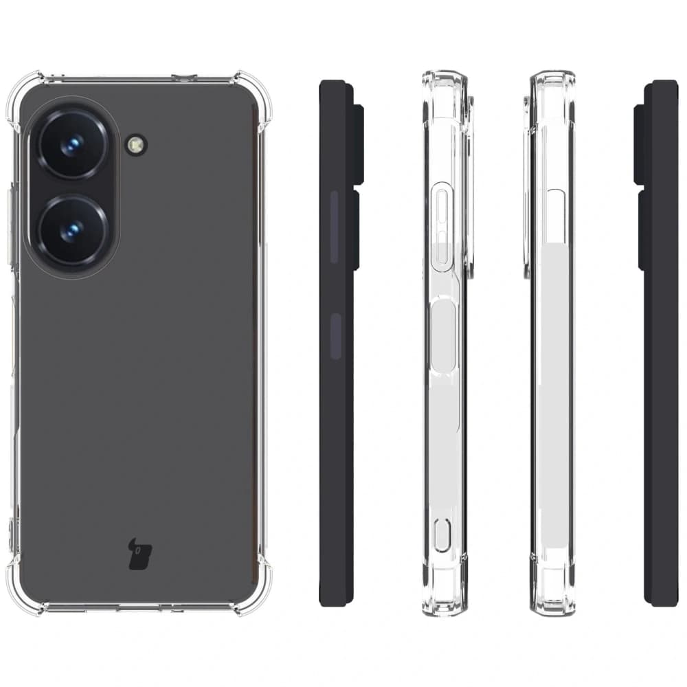 Bizon Case Clear Pack Hülle + 2x Displayschutzglas + Linsenschutzglas für Asus Zenfone 10 klar - 4