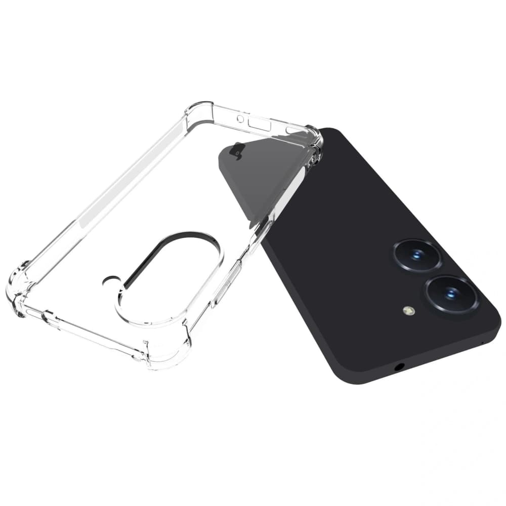 Bizon Case Clear Pack Hülle + 2x Displayschutzglas + Linsenschutzglas für Asus Zenfone 10 klar - 5