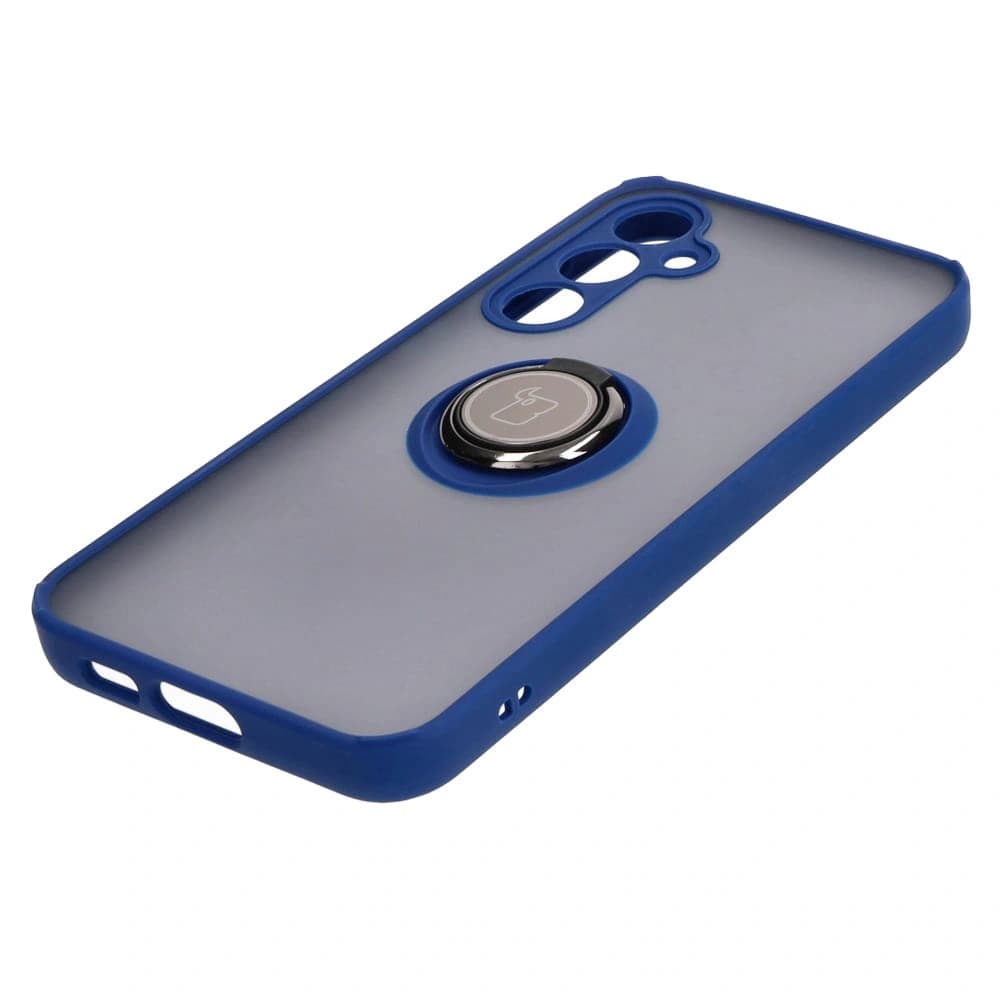 Bizon Case Hybrid Ring Samsung Galaxy S23 FE smoky with a navy blue frame - 3