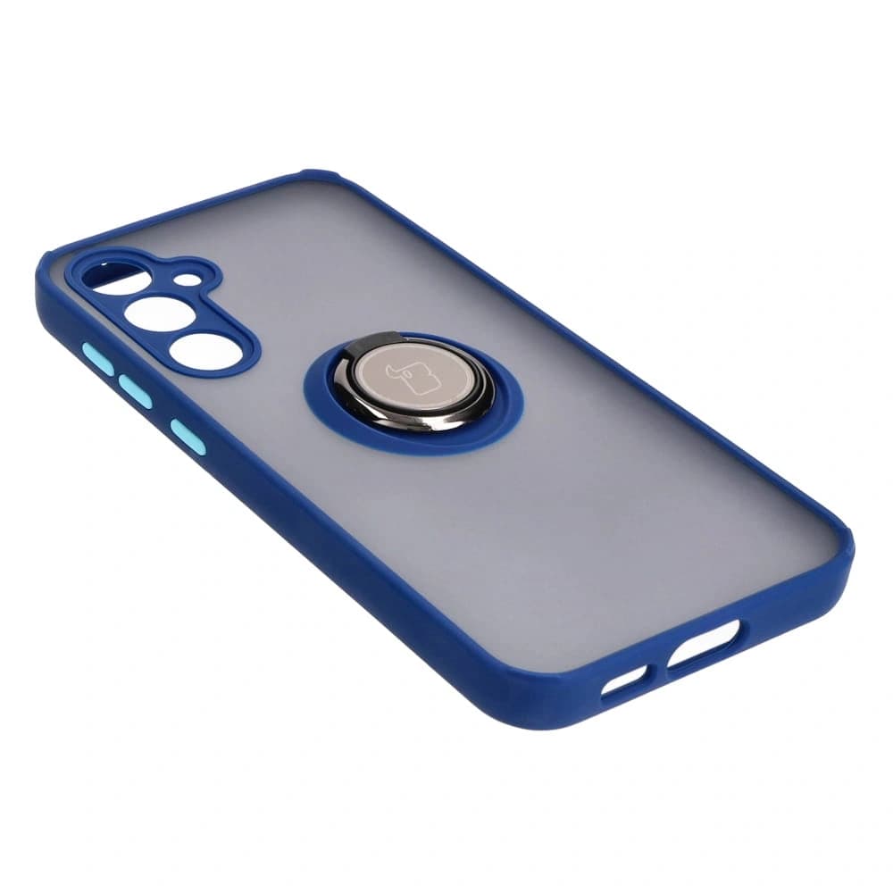 Bizon Case Hybrid Ring Samsung Galaxy S23 FE smoky with a navy blue frame - 4