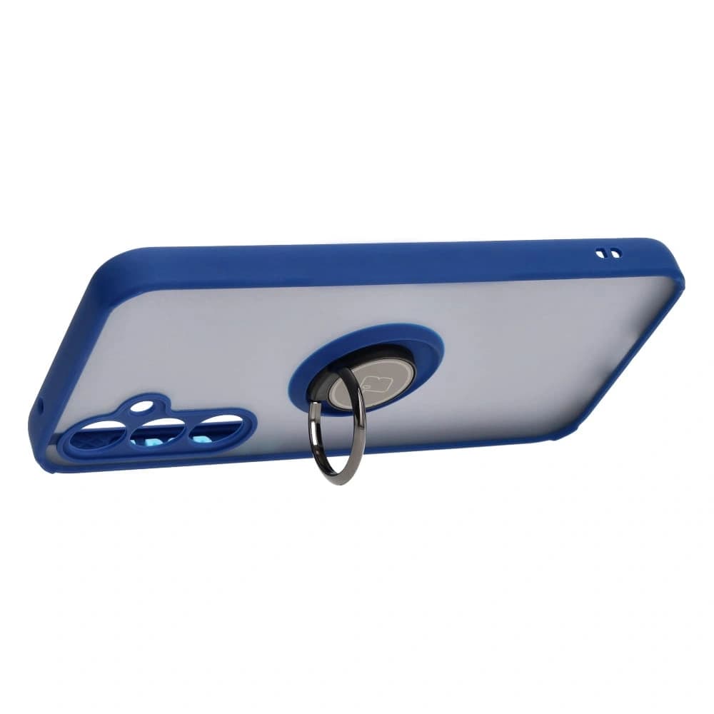 Bizon Case Hybrid Ring Samsung Galaxy S23 FE smoky with a navy blue frame - 5