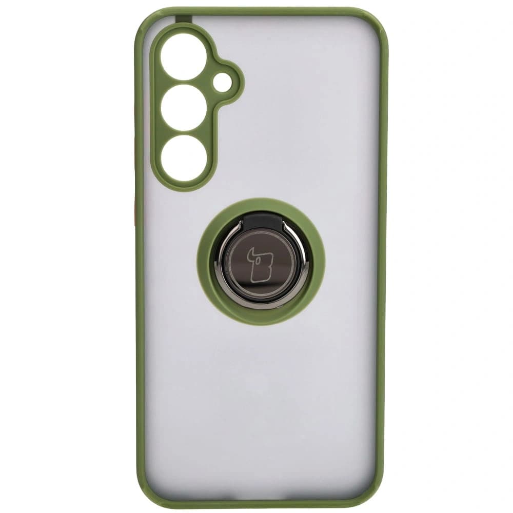 Bizon Case Hybrid Ring Samsung Galaxy S23 FE smoky with a green frame - 2